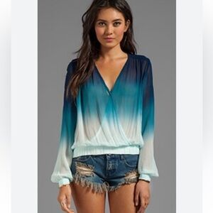 Young Fabulous and broke sheer ombre blouse top size XS